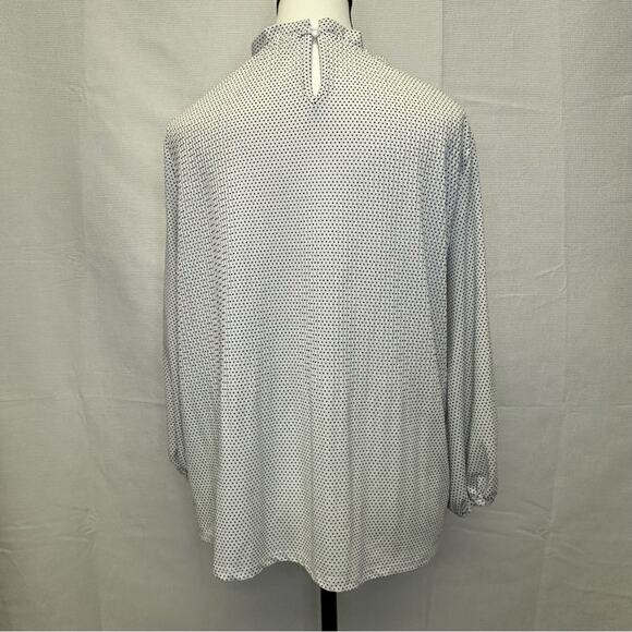 Adrianna Papell White and Black Polka Dot Blouse - Size Small - Picture 7 of 11